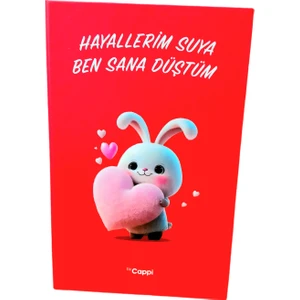 Çilek Home Avm Kırmızı Renk Yazılı Sözlü Sert Kapak Hatıra Defteri Günlük Anı Defteri Not Defteri ve Ajanda