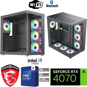 DDR5 GAMİNG PC / 12 GB RTX4070 / i9 14900KF (i9 14.NESİL) / 64 GB DDR5 6000 MHZ RAM / 1 TB M.2 SSD / SIVI SOĞUTMALI / WİN11 PRO