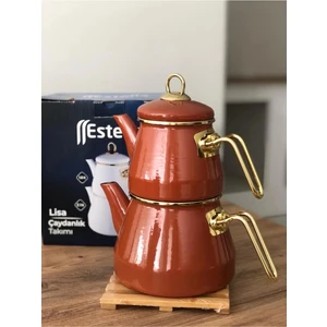 Estella Lisa Emaye Karamel Çaydanlık Takımı