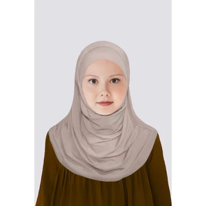 Betül Akbay Kız Çocuk Pratik Başörtü Pamuklu Meryem Model Bej