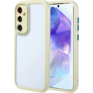 Galaxy A55 Kılıf Kamera Korumalı Renkli Kenar ve Çerçeve Tasarımlı Vitamin Kapak-Yeşil