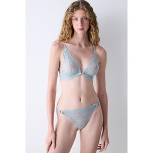 Triangle Lace Dantel Gri Sütyen