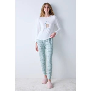 Fun Times Çok Renkli Termal Pantolon Pijama Takımı