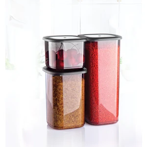 Kitchen Damys Şeffaf Vakumlu Kapaklı 3'lü Erzak Kabı