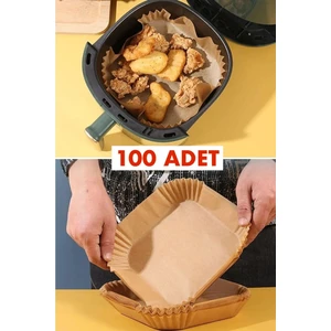 Mis Kitchen Airfryer Pişirme Kağıdı 100 Adet-Kare Model Yağsız Fritöz Philips Xl Xxl Xiaomi - Tefal 16CM x 4.5cm