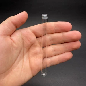 5 ml Cam Deney Tüpü 10 cm Gri Kauçuk Tıpalı 5 cc Cam Tüp x 10 Adet