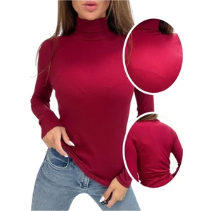 ALYA UNDERWEAR Kaşkorse Tam Boğazlı Body Sweatshirt, Bordo