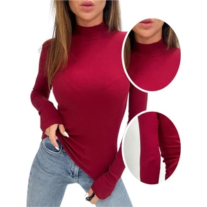 ALYA UNDERWEAR Kaşkorse Yarım Boğazlı Body Sweatshirt, Bordo