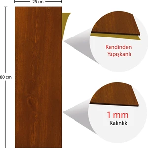 Kendinden Yapışkanlı Altın Meşe Desenli Pvc Parke 25 x 80 cm / 5 Adet / 1 M²