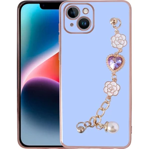 ZORE Apple iPhone 15 Kılıf El Tutamaçlı Kamera Korumalı Taka Silikon Kapak-Mor