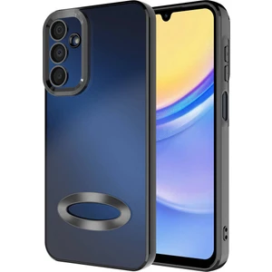 ZORE Galaxy A15 Kılıf Kamera Korumalı Logo Gösteren Omega Kapak-Siyah