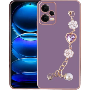 ZORE Xiaomi Redmi Note 12 4g Kılıf El Tutamaçlı Kamera Korumalı Taka Silikon Kapak-Mor