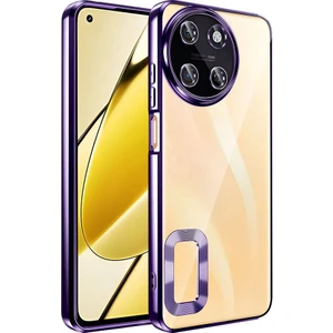 ZORE Realme 11 4g Kılıf Kamera Korumalı Logo Gösteren Omega Kapak-Derin Mor