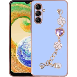 ZORE Galaxy A04S Kılıf El Tutamaçlı Kamera Korumalı Taka Silikon Kapak-Mor