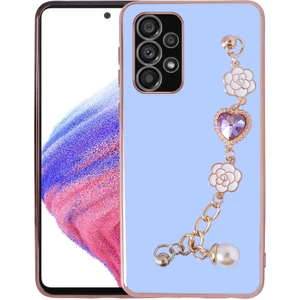 ZORE Galaxy A52 Kılıf El Tutamaçlı Kamera Korumalı Taka Silikon Kapak-Mor