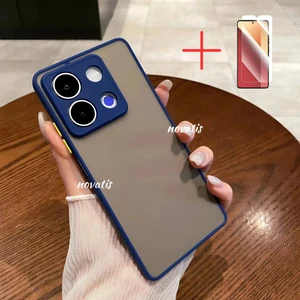 Xiaomi Redmi Note 13 Pro 5g Uyumlu Ekran Koruyucu + Kılıf 3D Kamera Korumalı Arkası Mat Darbe Emici