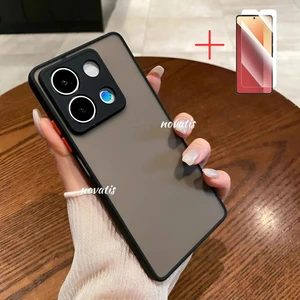 Xiaomi Redmi Note 13 Pro 5g Uyumlu Ekran Koruyucu + Kılıf 3D Kamera Korumalı Arkası Mat Darbe Emici