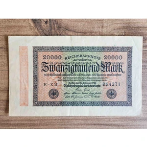 Edi Antik 1923 Tarihli Alman 20BIN Mark. Orijinal Dönemine Ait Temiz