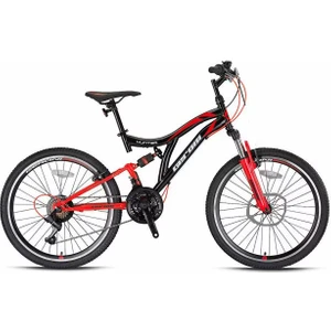 Hunter - 24" Mtb - 21 Vites - M. Disk - Siyah-Kırmızı/beyaz