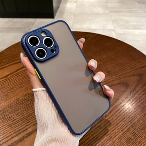 iPhone 15 Pro Max Uyumlu Ekran Koruyucu + Kılıf 3D Kamera Korumalı Arkası Mat Darbe Emici