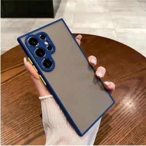 Galaxy S24 Ultra Uyumlu 3D Kamera Korumalı Arkası Mat Darbe Emici Kılıf Kapak