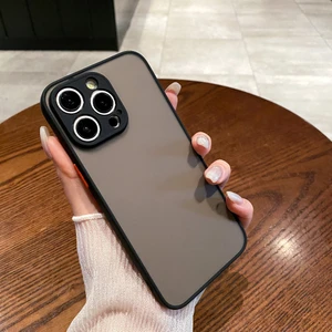 iPhone 15 Pro Uyumlu Ekran Koruyucu + Kılıf 3D Kamera Korumalı Arkası Mat Darbe Emici