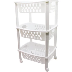 3 KATLI SEPET DÜZENLEYİCİ  - RAF ÜNİTESİ TEKERLEKLİ 400X295X700MM (3791)