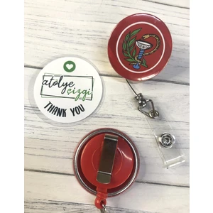 Atölye Çizgi Yılan Eczacılık Logolu Yoyo Yaka Kartlığı Kart Tutucu Eczacı Yoyo