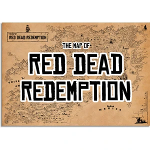 Talented Bear's Workshop Red Dead Redemption Oyun Haritası 50*70CM, RDR 2 Oyun Haritası, Arthur Morgan Poster