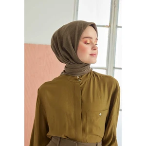 Düz Pamuk Eşarp - Haki