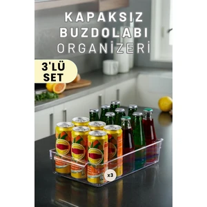 Espas Home Buzdolabı Dolapiçi Düzenleyici Organizer Kapaksız 3'lü Set (Mini)