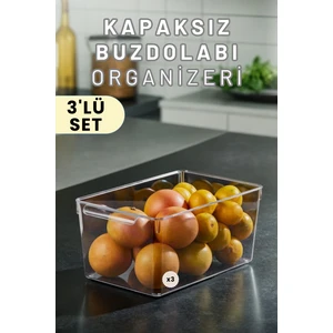 Espas Home Buzdolabı Dolapiçi Düzenleyici Organizer Kapaksız 3'lü Set (Maxi)