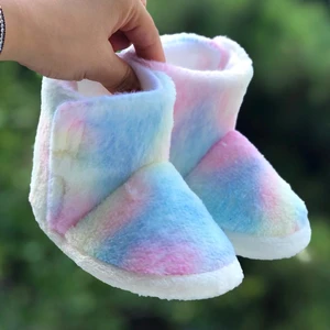 Çocuk Panduf Hologram Desenli Cırt Cırtlı Kaydırmaz Taban Kreş Ev Ayakkabısı