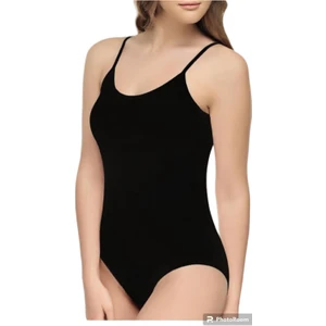 Kadın Siyah Renk Paket Ip Askılı Likralı Kancalı Çıtçıtlı Body Zıbın