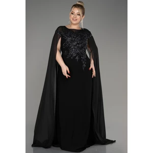 Şifon Uzun Kol Işlemeli Büyük Beden Abiye ABU3913