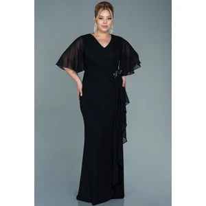 Kısa Kol Simli Uzun Büyük Beden Abiye ABU2651