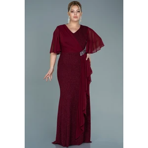 Kısa Kol Simli Uzun Büyük Beden Abiye ABU2651