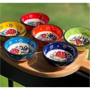 Çini Seramik Kase Seti 6'lı 8cm Çerezlik Reçellik Sosluk