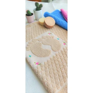 (3.lü Set) 50X70 cm. Çeyizlik Lüks Nakışlı Jakarlı Ayak Havlusu
