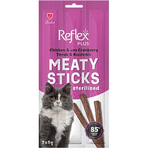 Reflex Plus Meaty Sticks Tavuklu ve Kızılcıklı Tahılsız Kısırlaştırılmış Kedi Ödül Çubuğu 3x5 gr