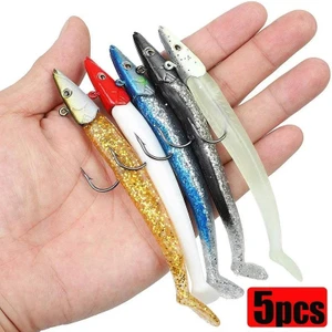 5 Adet 12CM 20GR Silikon Jig Balık Yem Seti Çipura Levrek Katili Kutulu
