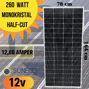 260 Watt Half Cut Monokristal Solar Güneş Paneli 12VOLT Karavan 205W 230 W 280