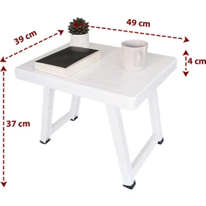 Kurtbay Şekil Katlanır Beyaz Plastik Sehpa