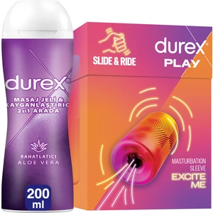 Manuel Mastürbatör + Durex Aloevera 2'Si 1 Arada  Masaj Jeli 200ml