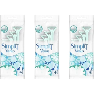 Simply Venus 2 Kullan At Tıraş Bıçağı 4'lü x 3 Paket