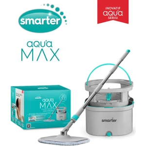 SMARTER Aqua Max Temiz & Kirli Suyu Ayırma Özelliği Çift Kova Otomatik Temizlik Seti Mop Paspas