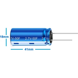 Roboyol Store 50F 2.7V Süpercap 10X25MM Dıp Süper Kapasitör Enerji Depolama Güneş Rüzgar Akü Batarya Güç