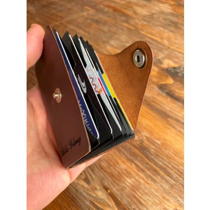 Over Craft Overcraft Kişiselleştirilebilir  Deri Unisex Akordiyon 10 Bölmeli Minimal Tasarım Kredi Kartlık Cüzdan