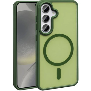 Galaxy S24 Plus Kılıf Magsafe Şarj Özellikli Mat Arka Yüzey Sio Kapak-Koyu Yeşil
