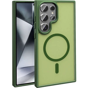 Galaxy S24 Ultra Kılıf Magsafe Şarj Özellikli Mat Arka Yüzey Sio Kapak-Koyu Yeşil